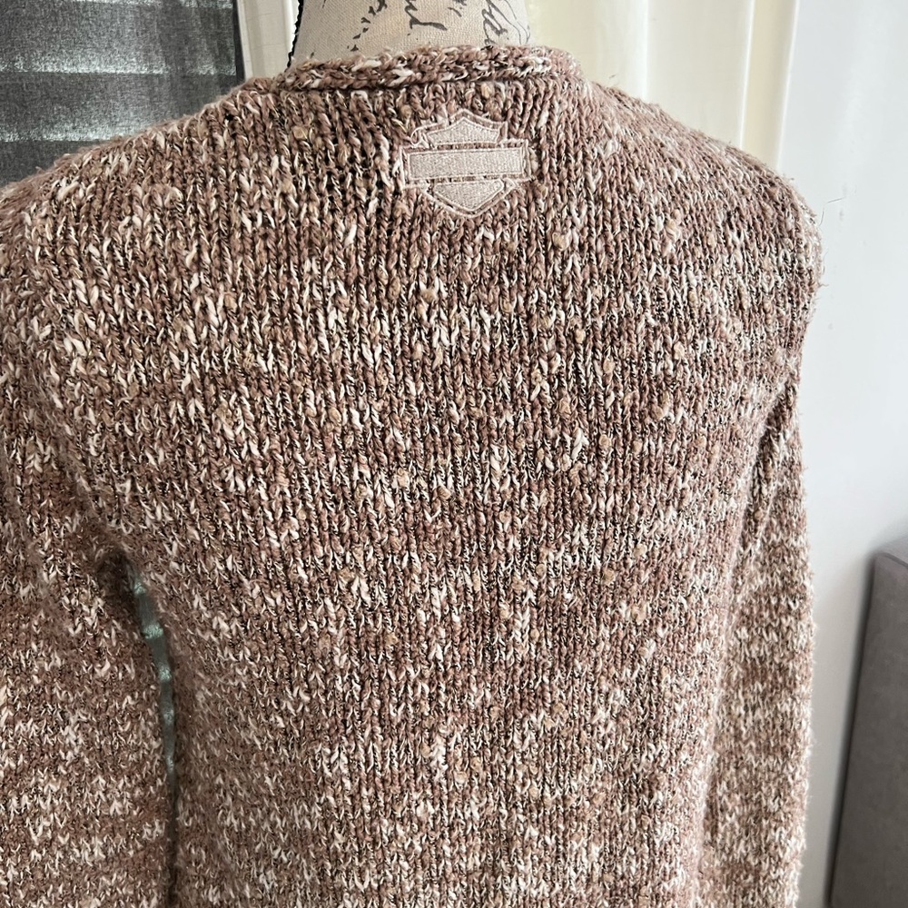 Women's Brown Harley Davidson Knit Sweater - Picture 10 of 12